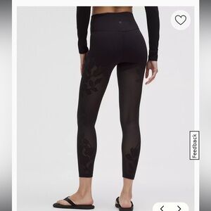 Lululemon Wunder Under Black Capri Leggings with Mesh Detail